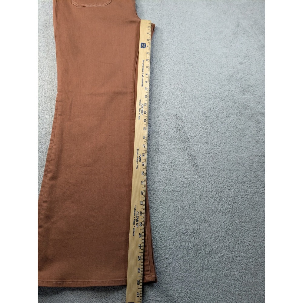 Pilcro Anthropologie Brown Flare Patch Pocket Jeans Plus Size 16W Boho Retro - Picture 6 of 11